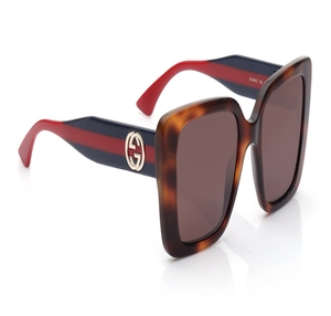 Image 2 of Brown Square Sunglasses for Women from Gucci Available at Titan Eye+