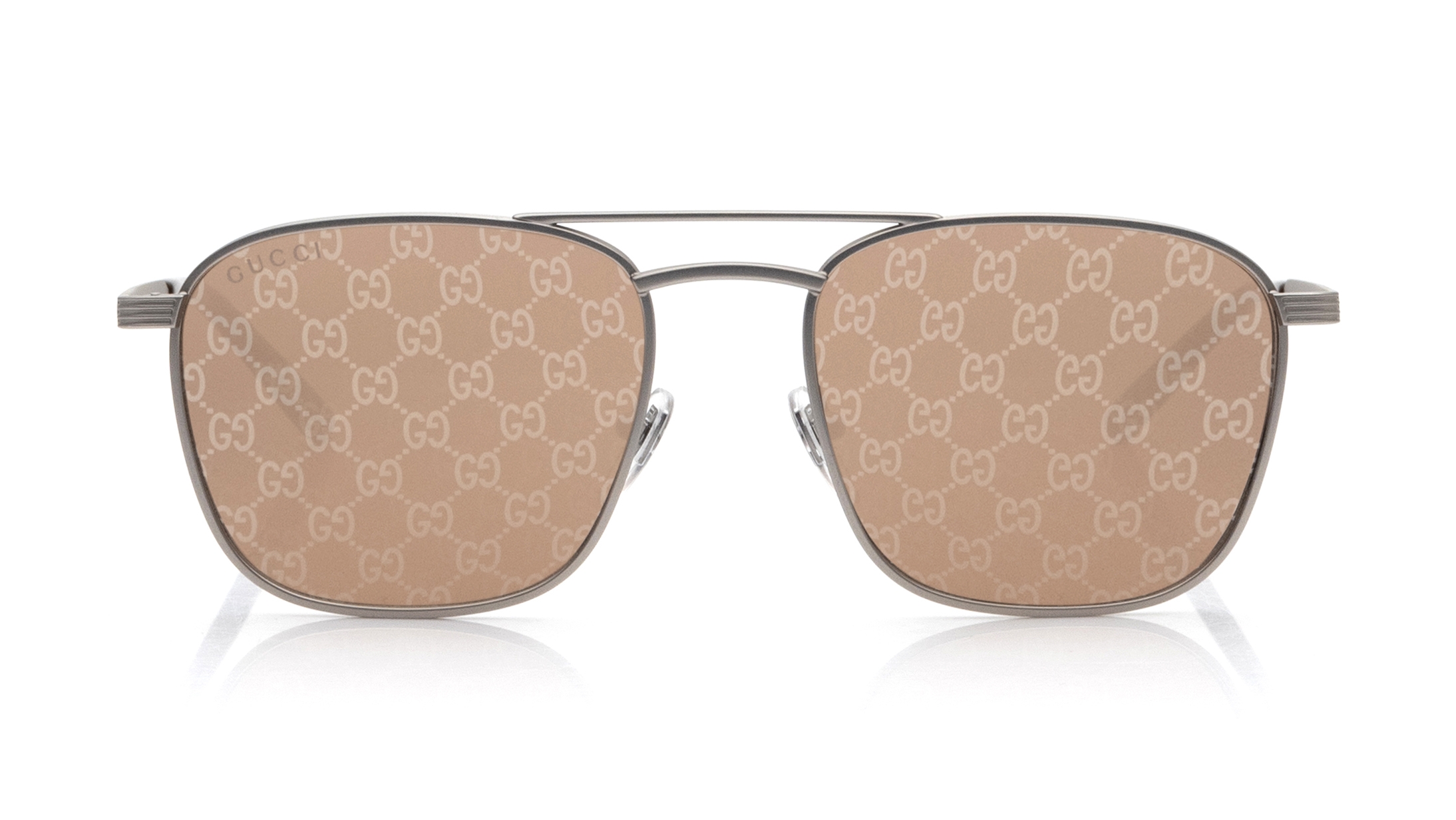 Image 1 of Brown Square Sunglasses for Men from Gucci Available at Titan Eye+