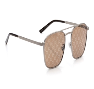 Image 2 of Brown Square Sunglasses for Men from Gucci Available at Titan Eye+