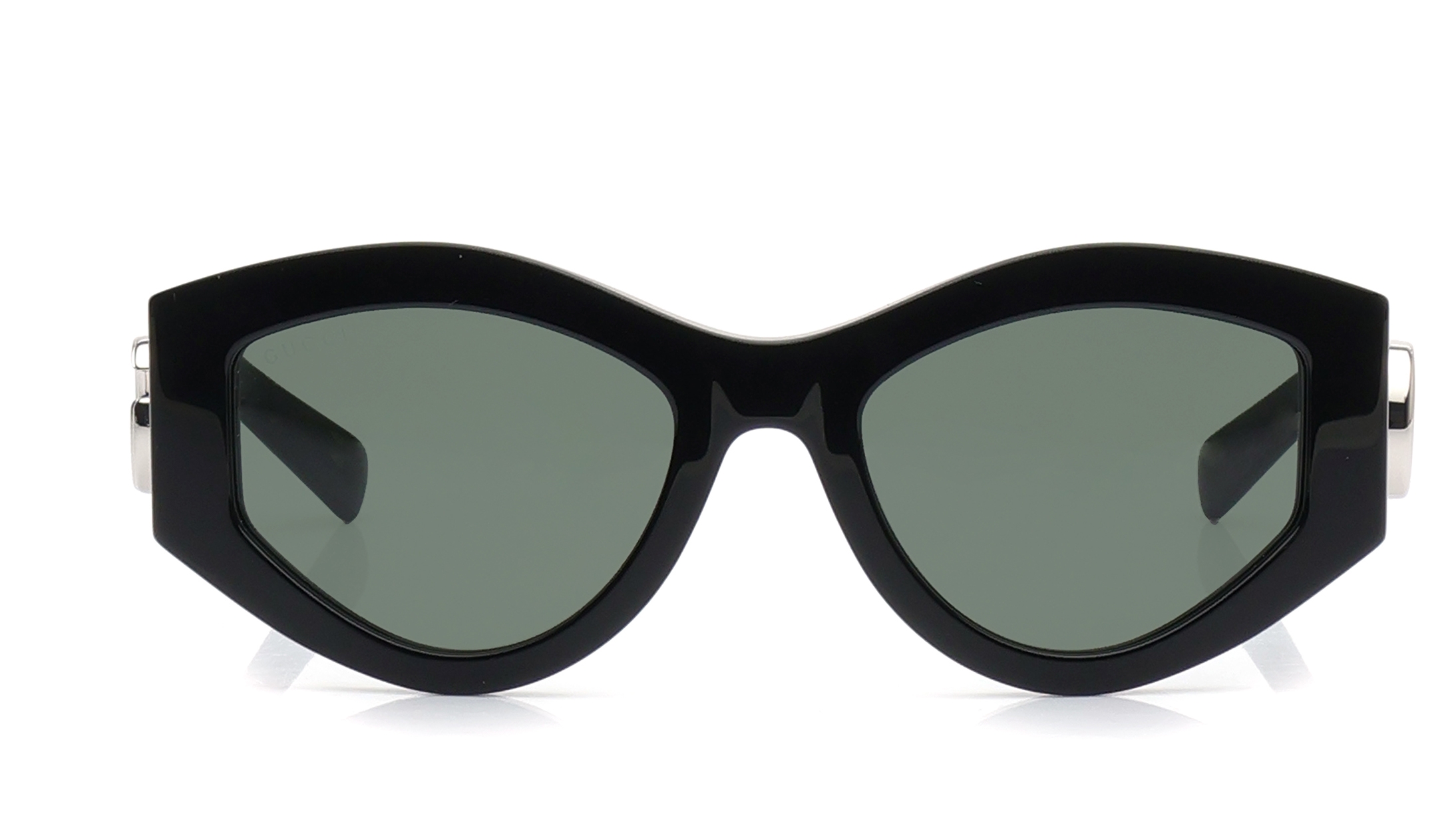 Image 1 of Grey Geometric Sunglasses for Women from Gucci Available at Titan Eye+