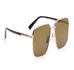 Image 2 of Brown Rectangle Sunglasses for Men from Gucci Available at Titan Eye+