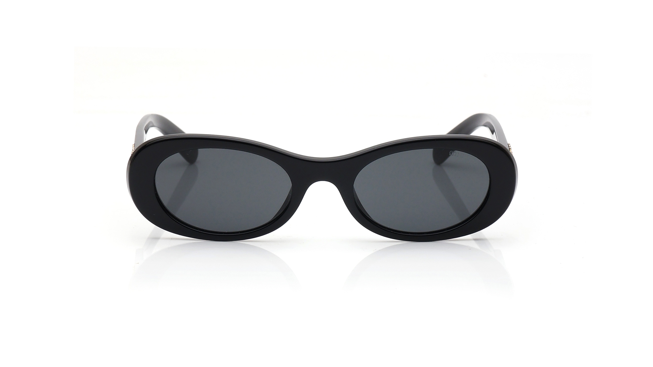Image 1 of Grey Oval Sunglasses for Women from Miu Miu Available at Titan Eye+
