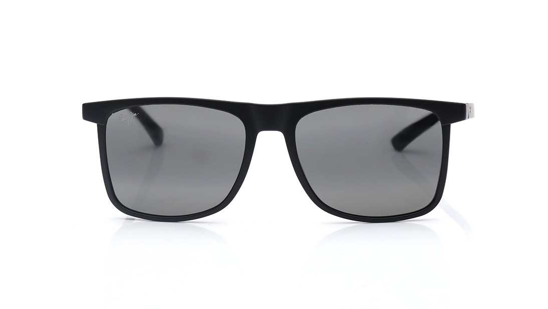 Image 1 of Black Rectangle Sunglasses for Men from Maui Jim Available at Titan Eye+