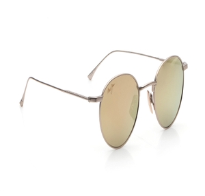 Image 2 of Gold Round Sunglasses for Men And Women from Maui Jim Available at Titan Eye+
