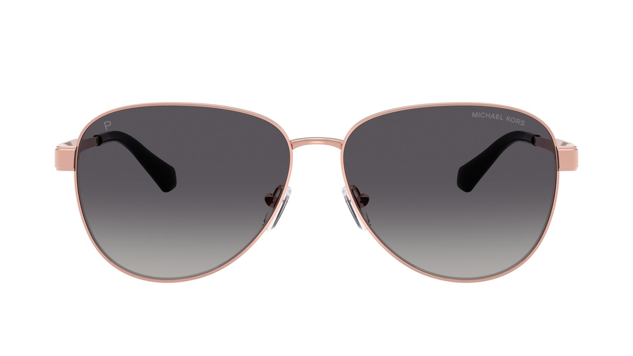 Image 1 of Grey Pilot Sunglasses for Women from Michael Kors Available at Titan Eye+
