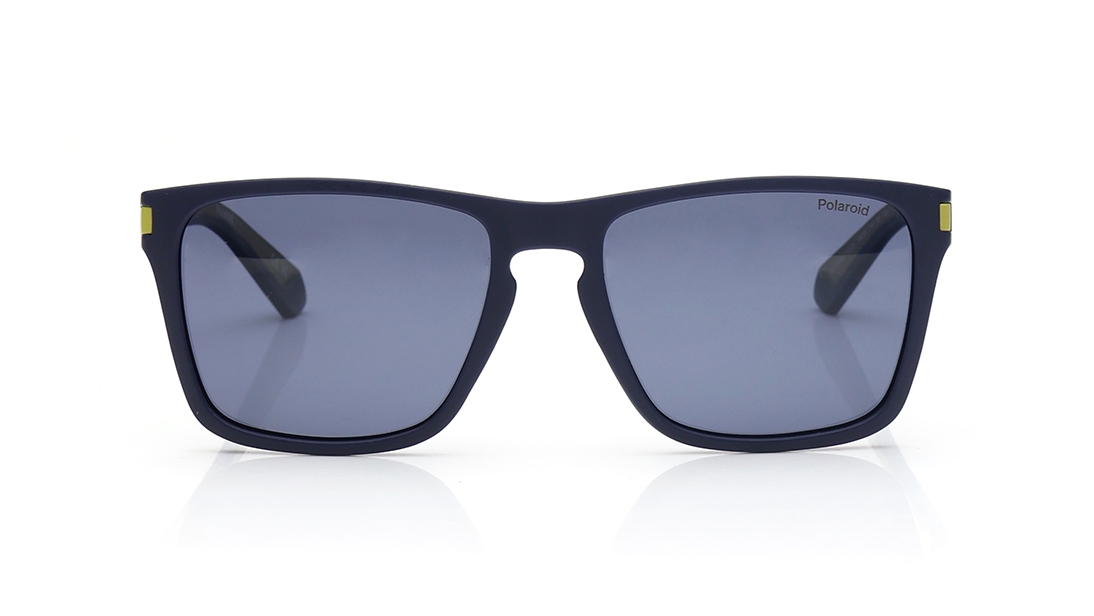 Image 1 of Grey Geometric Sunglasses for Women from Polaroid Available at Titan Eye+