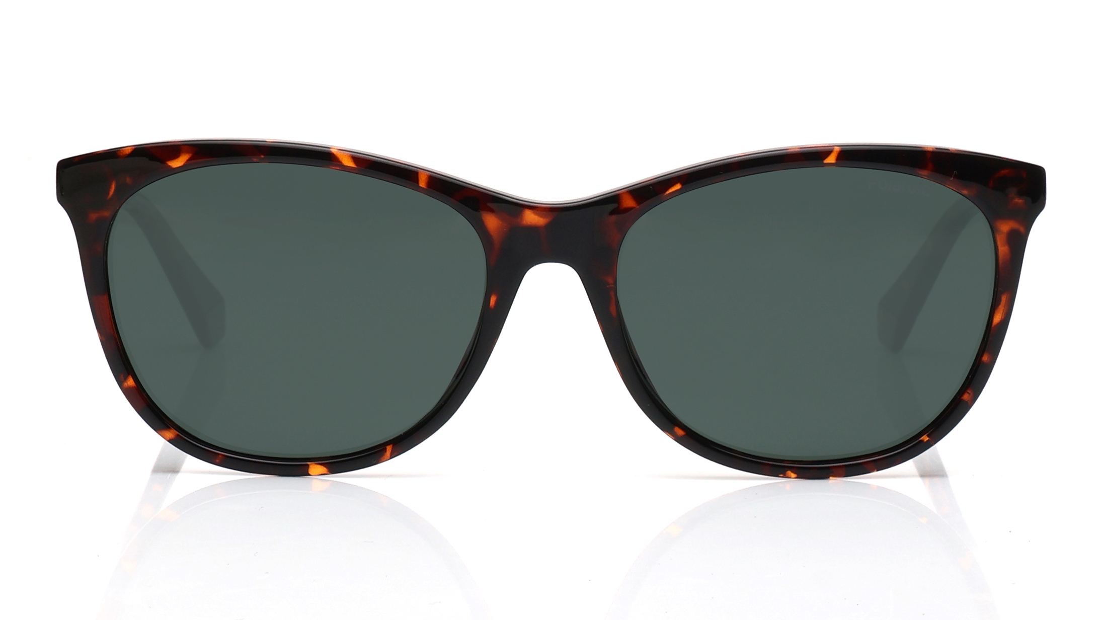 Image 1 of Green Rectangle Polarized Sunglasses for Women from Polaroid Available at Titan Eye+