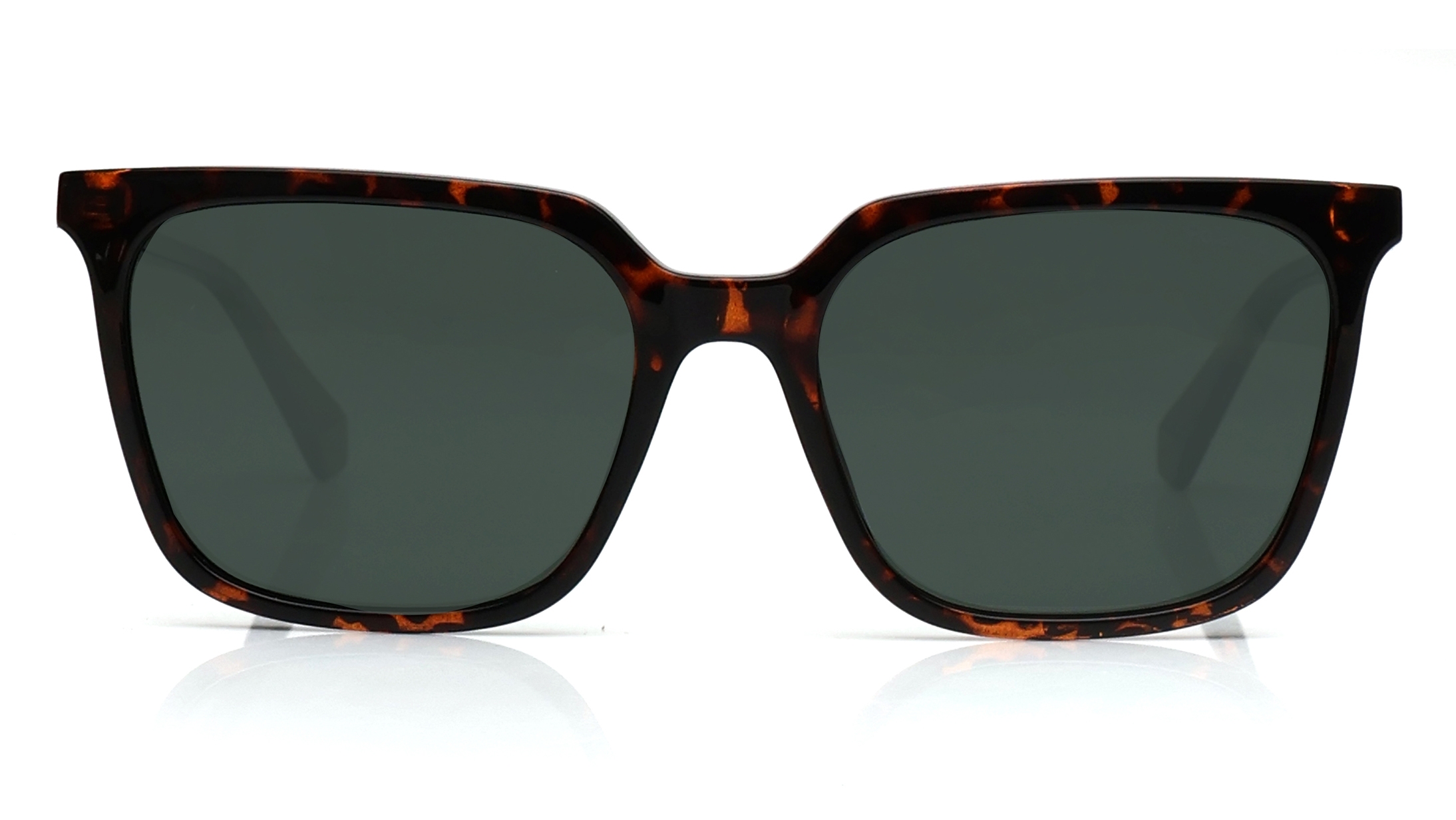 Image 1 of Green Rectangle Polarized Sunglasses for Women from Polaroid Available at Titan Eye+