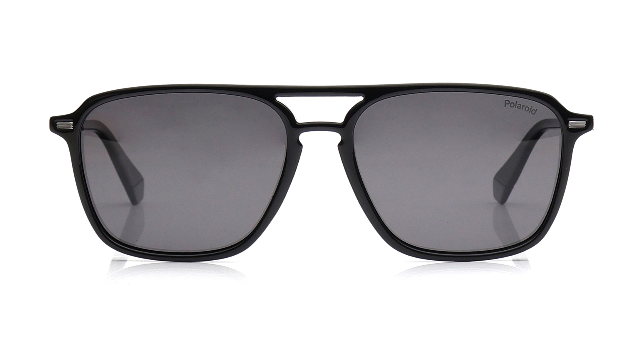 Image 1 of Grey Navigator Polarized Sunglasses for Men from Polaroid Available at Titan Eye+