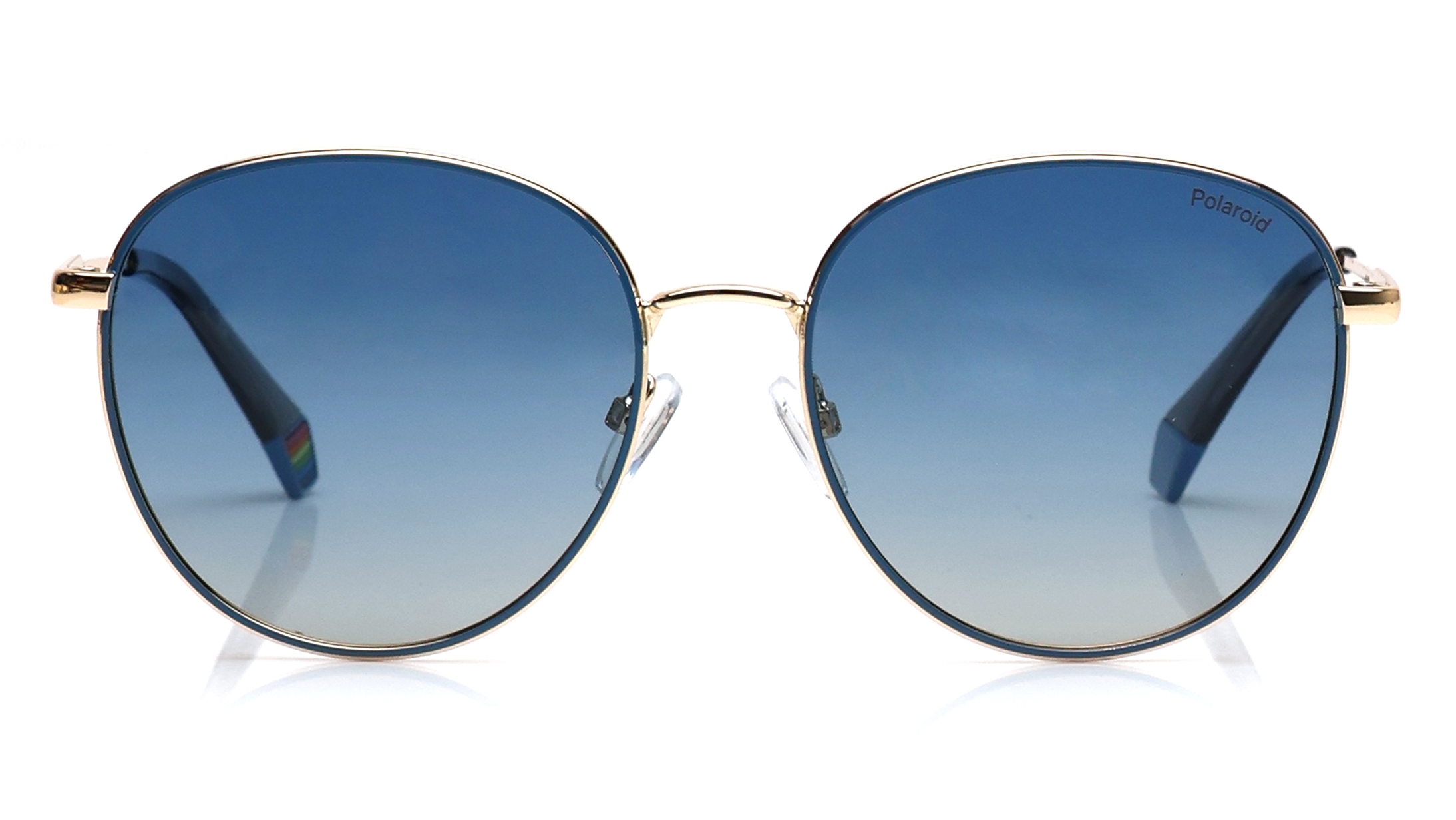 Image 1 of Blue Round Polarized Sunglasses for Men and Women from Polaroid Available at Titan Eye+