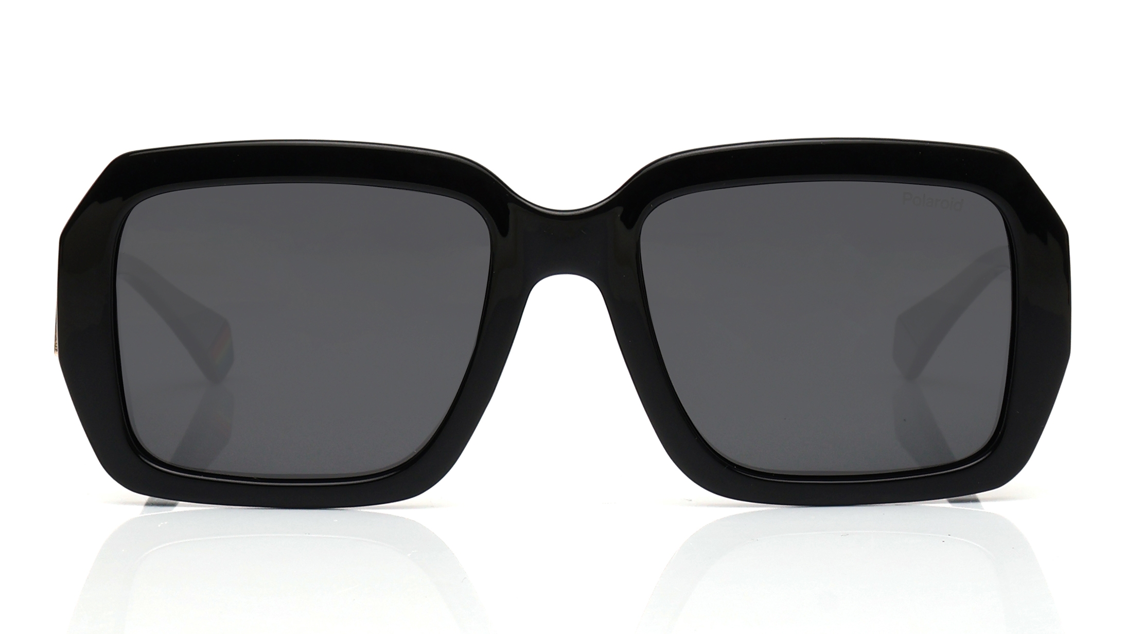 Image 1 of Grey Rectangle Polarized Sunglasses for Men and Women from Polaroid Available at Titan Eye+
