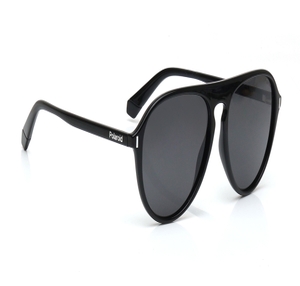 Image 2 of Grey Aviator Polarized Sunglasses for Men from Polaroid Available at Titan Eye+