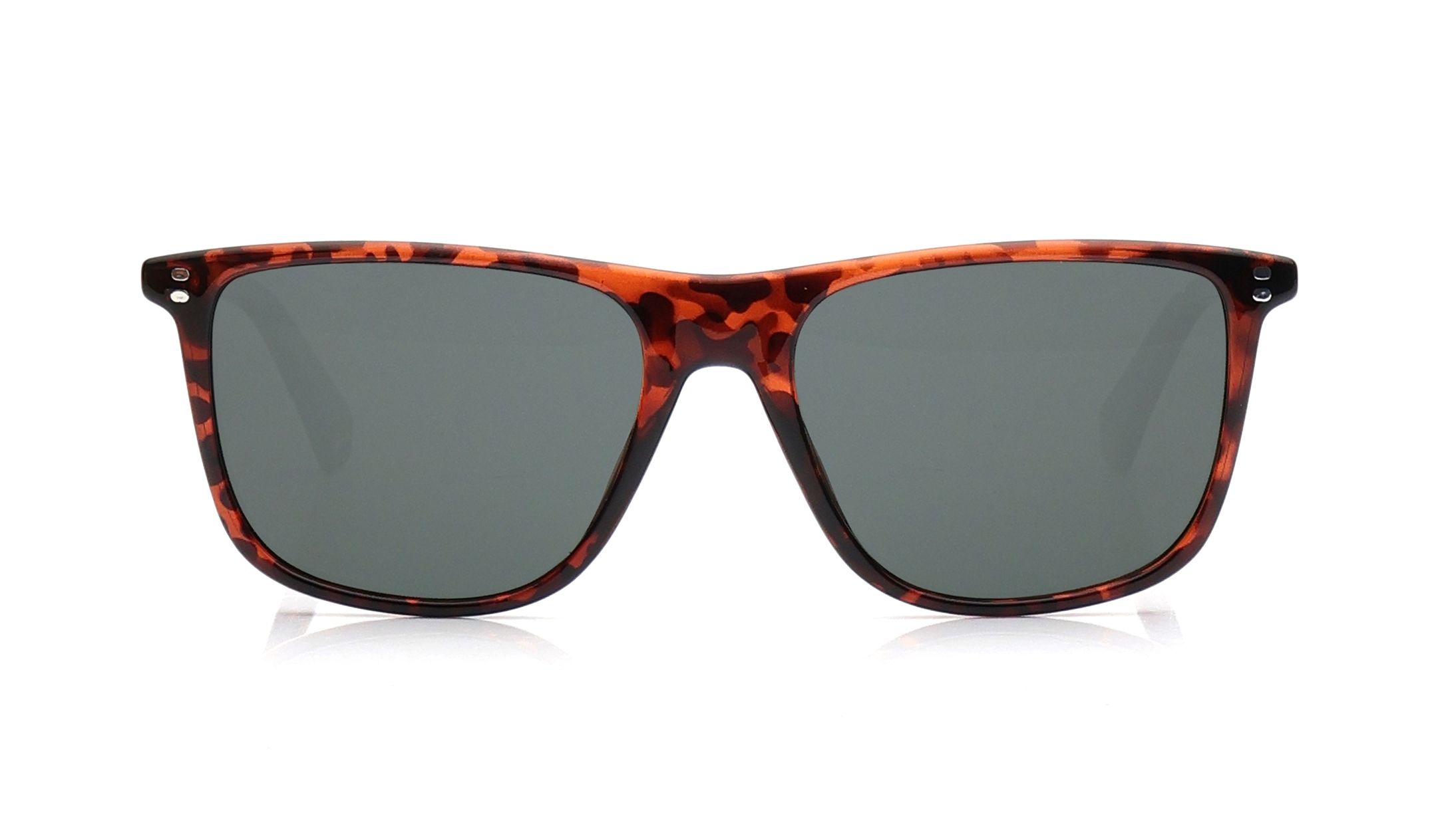 Image 1 of Green Rectangle Polarized Sunglasses for Men from Polaroid Available at Titan Eye+
