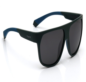 Image 2 of Grey Rectangle Polarized Sunglasses for Men from Polaroid Available at Titan Eye+