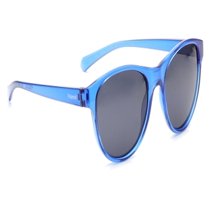 Image 2 of Blue Rectangle Polarized Sunglasses for Kids from Polaroid Available at Titan Eye+