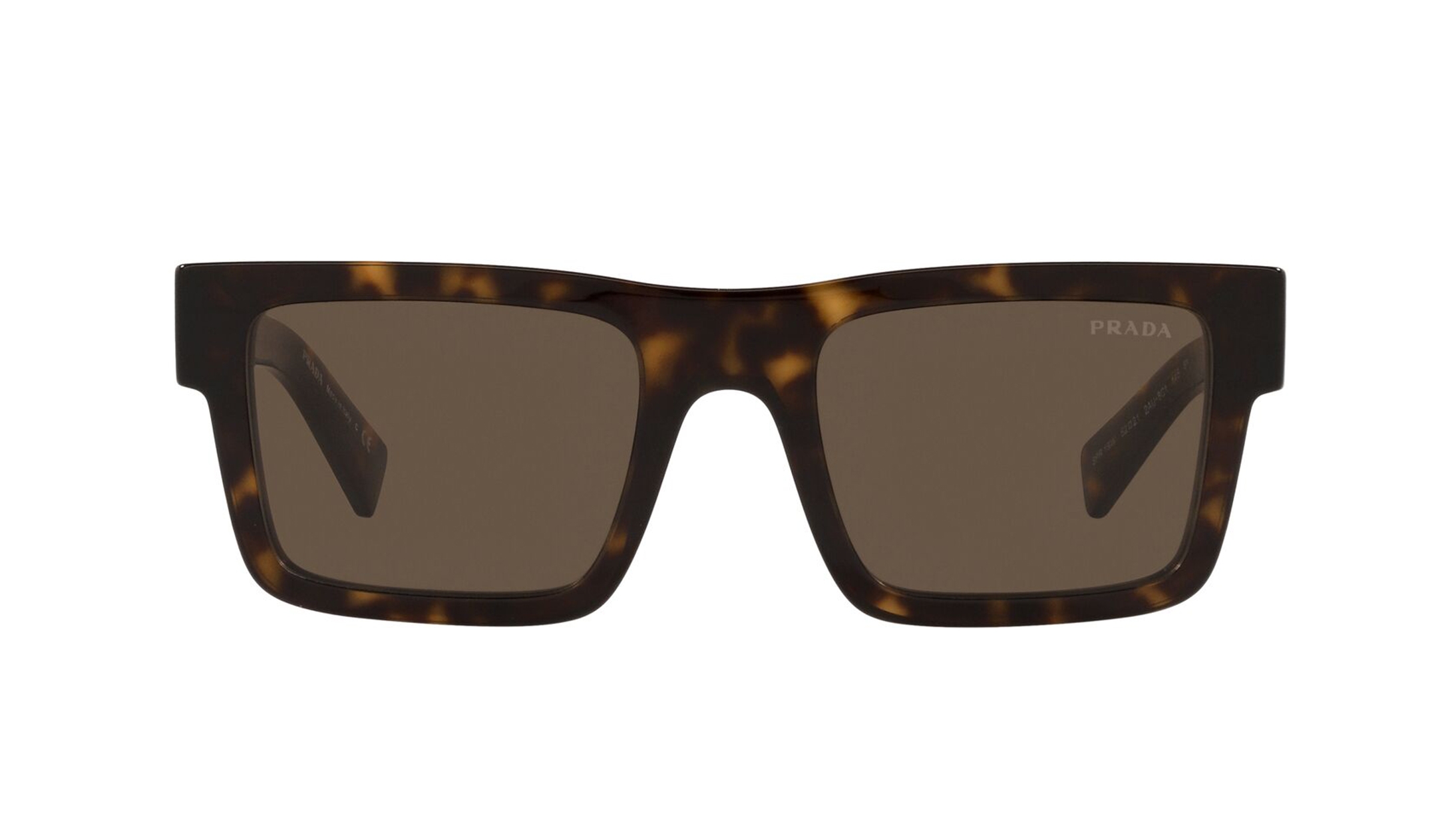 Image 1 of Brown Rectangle Sunglasses for Men from Prada Available at Titan Eye+