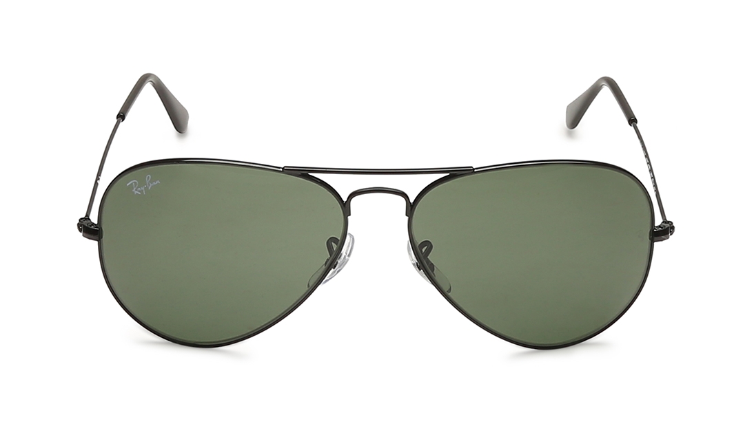 Image 1 of Green Aviator Sunglasses for Men and Women from Rayban Available at Titan Eye+