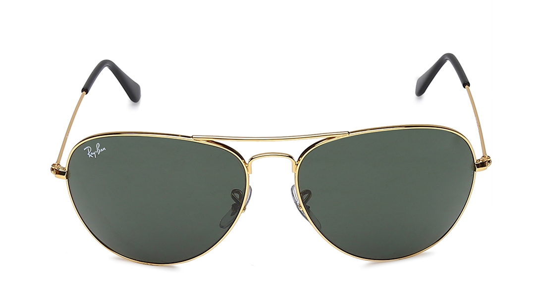 Image 1 of Green Aviator Sunglasses for Men from Rayban Available at Titan Eye+