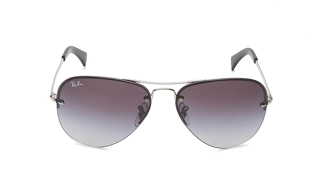 Image 1 of Grey Aviator Sunglasses for Men from Rayban Available at Titan Eye+