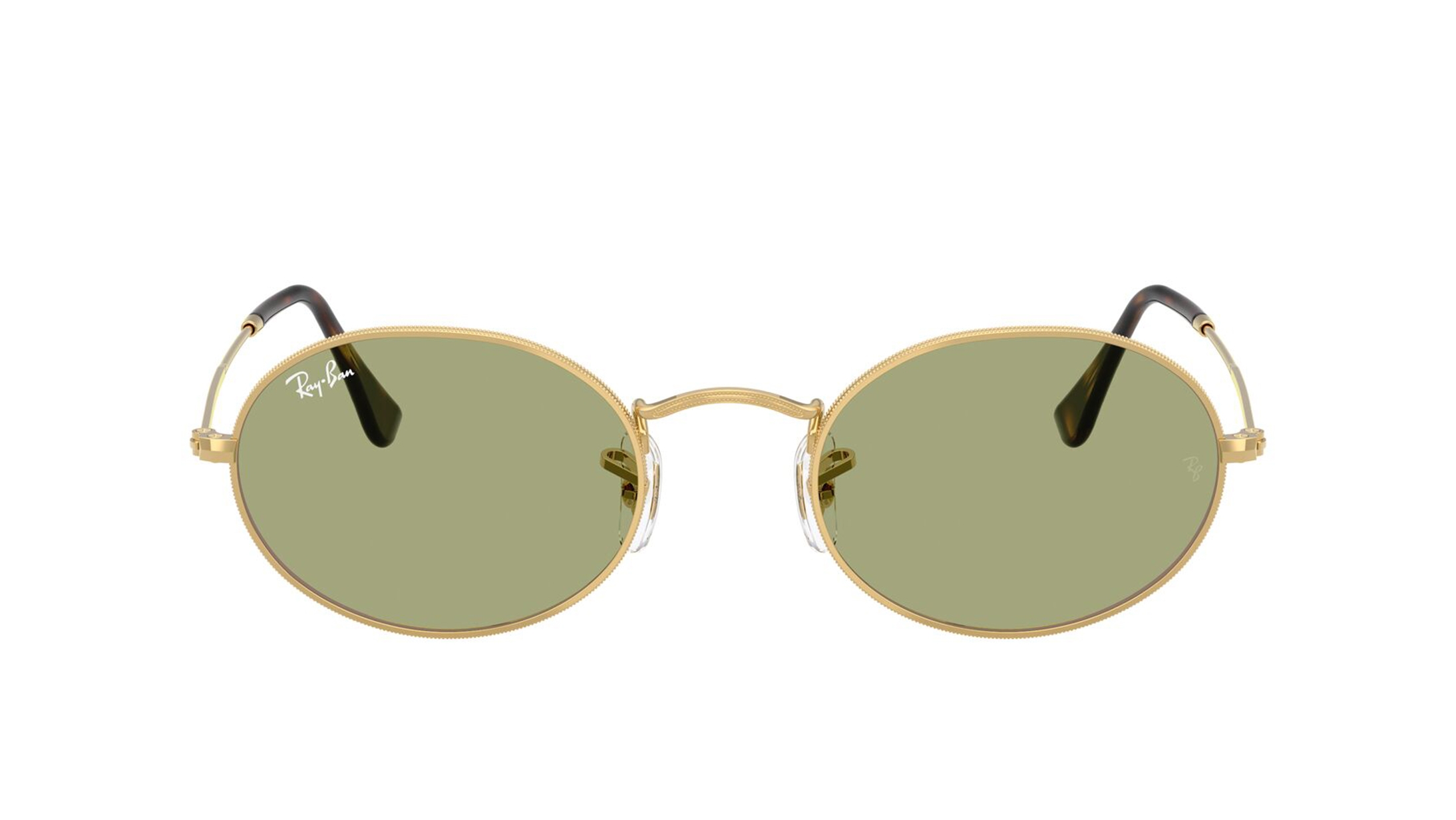 Image 1 of Green Oval Sunglasses for Men and Women from Rayban Available at Titan Eye+