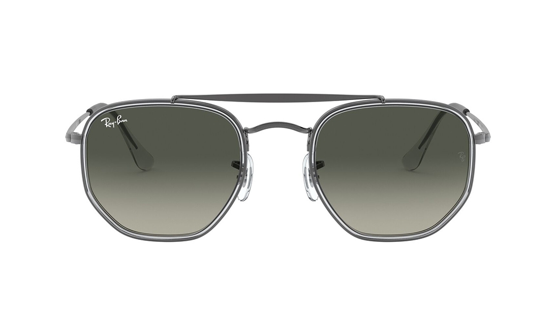Image 1 of Grey Geometric Sunglasses for Men and Women from Rayban Available at Titan Eye+