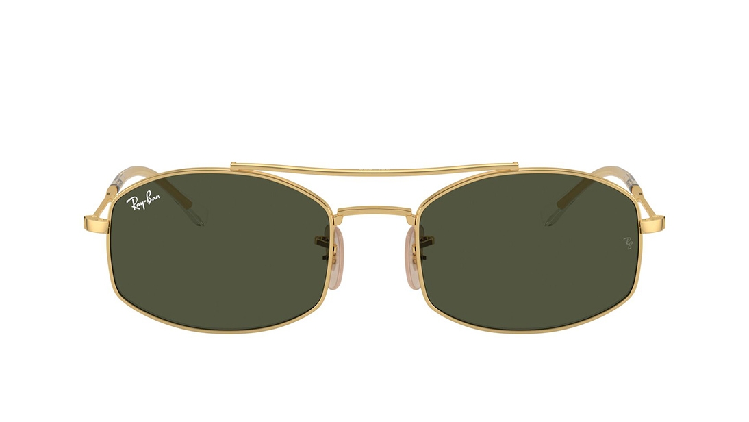 Image 1 of Gold Oval Sunglasses for Men and Women from Rayban Available at Titan Eye+
