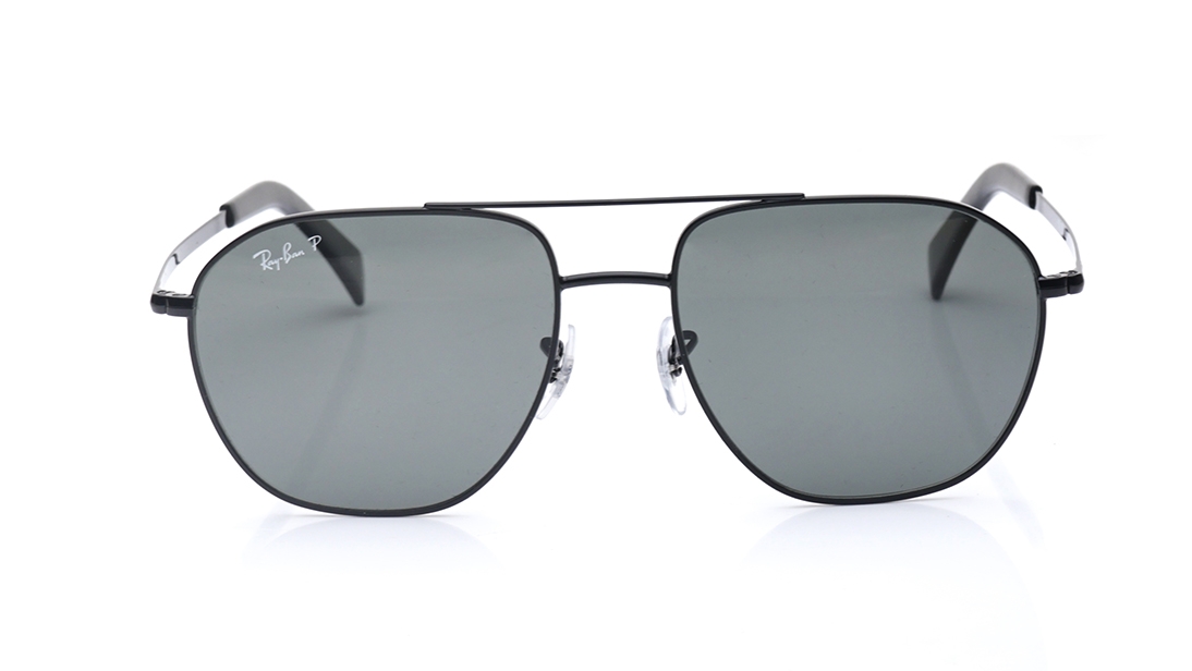 Image 1 of Black Navigator Polarized Sunglasses for Men and Women from Rayban Available at Titan Eye+