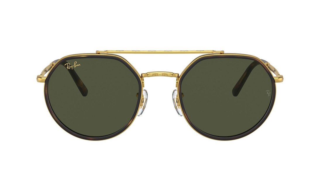 Image 1 of Gold Irregular Sunglasses for Men and Women from Rayban Available at Titan Eye+