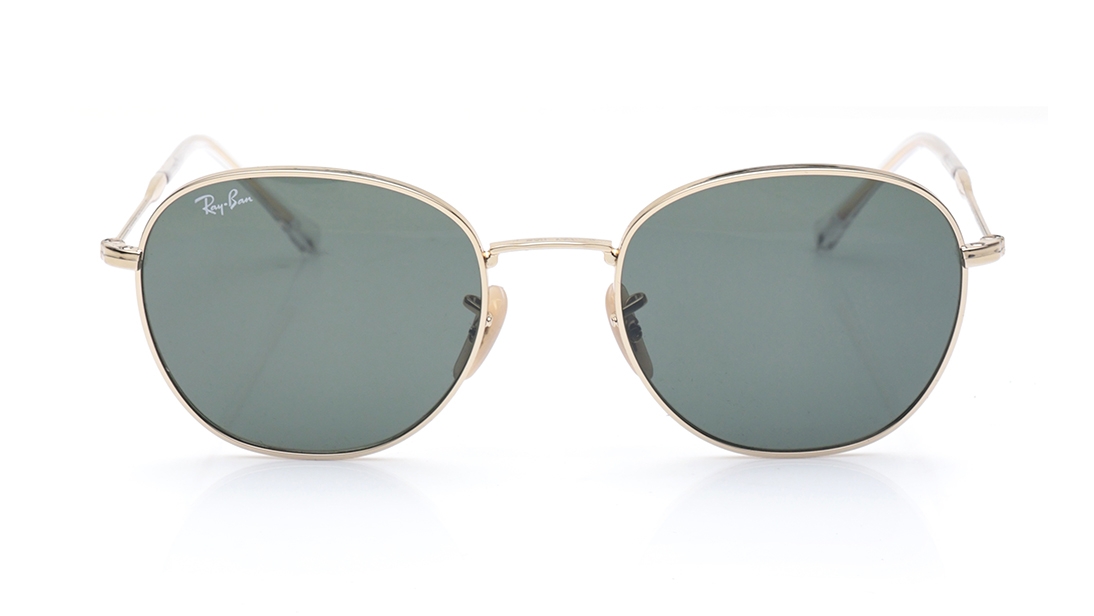 Image 1 of Green Geometric Polarized Sunglasses for Men and Women from Rayban Available at Titan Eye+
