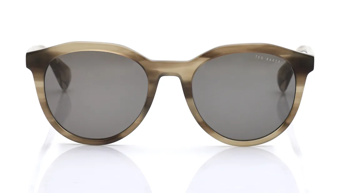 Image 1 of Grey Round Sunglasses for Men from Ted Baker Available at Titan Eye+