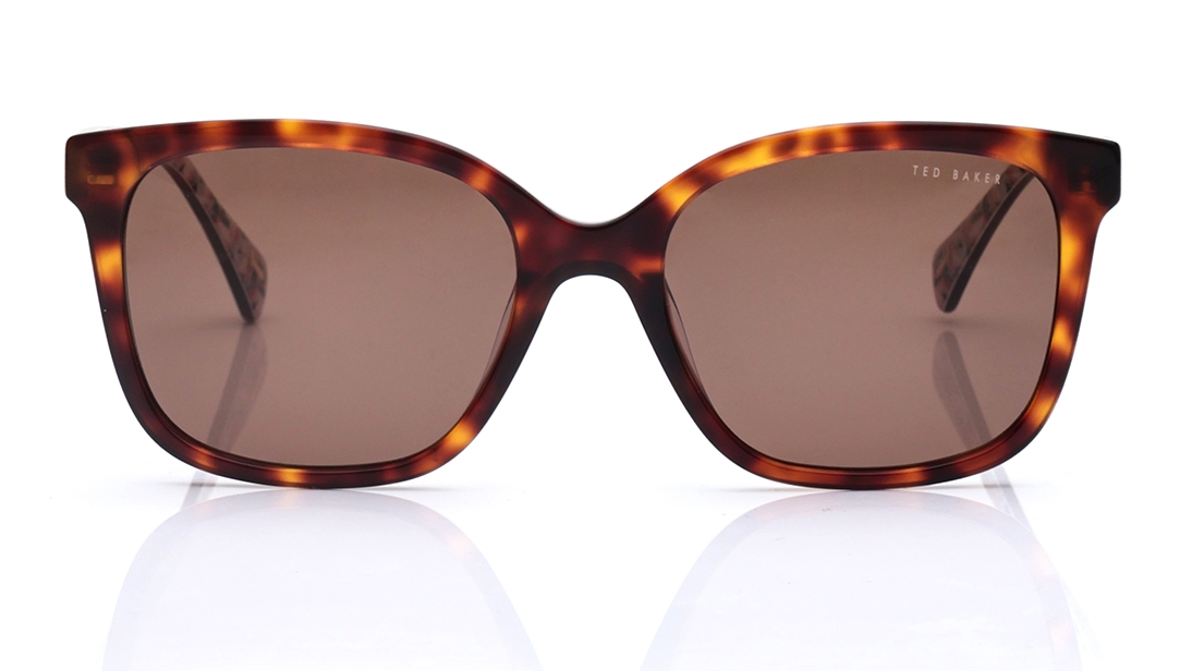 Image 1 of Brown Square Sunglasses for Women from Ted Baker Available at Titan Eye+