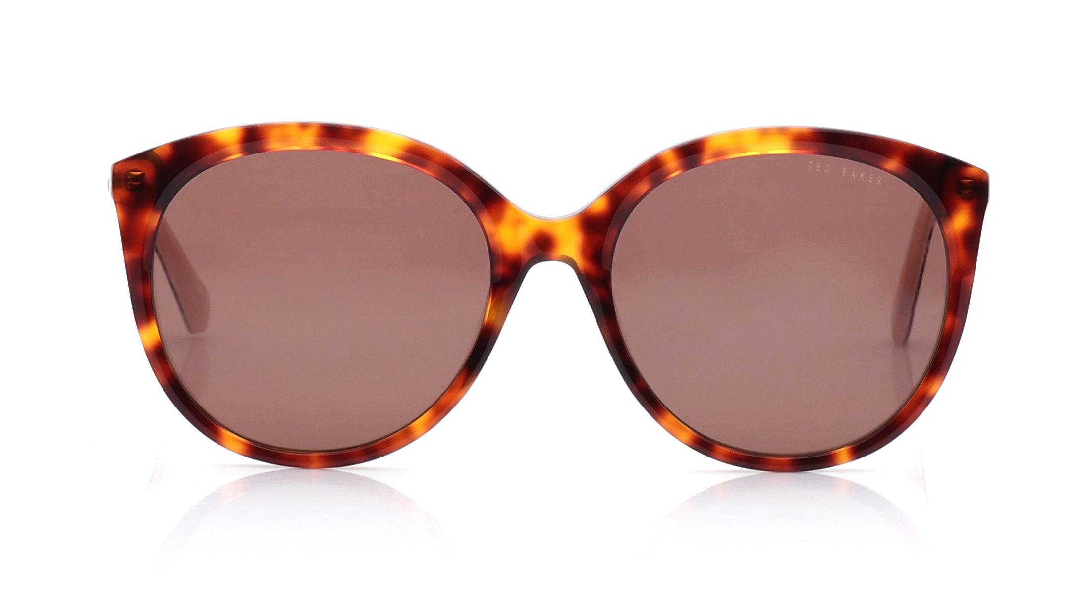 Image 1 of Brown Round Sunglasses for Women from Ted Baker Available at Titan Eye+