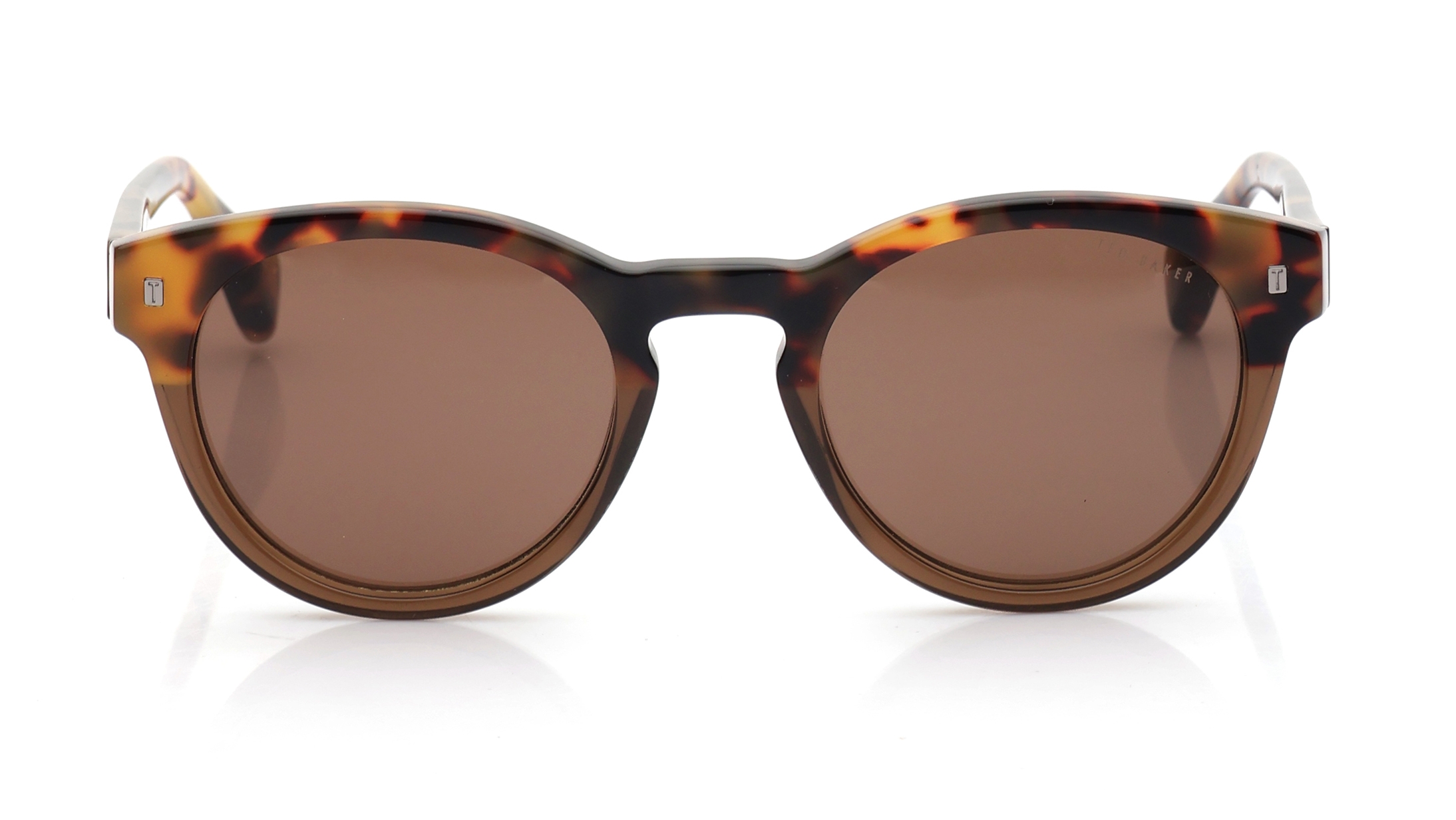 Image 1 of Brown Round Sunglasses for Men from Ted Baker Available at Titan Eye+