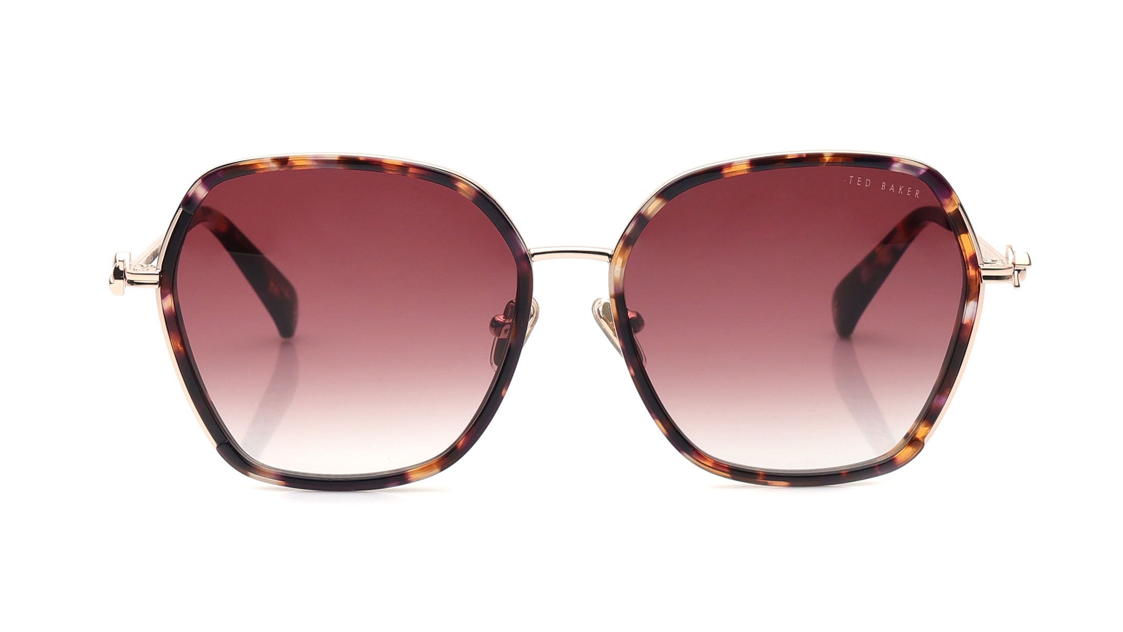 Image 1 of Brown Square Sunglasses for Women from Ted Baker Available at Titan Eye+