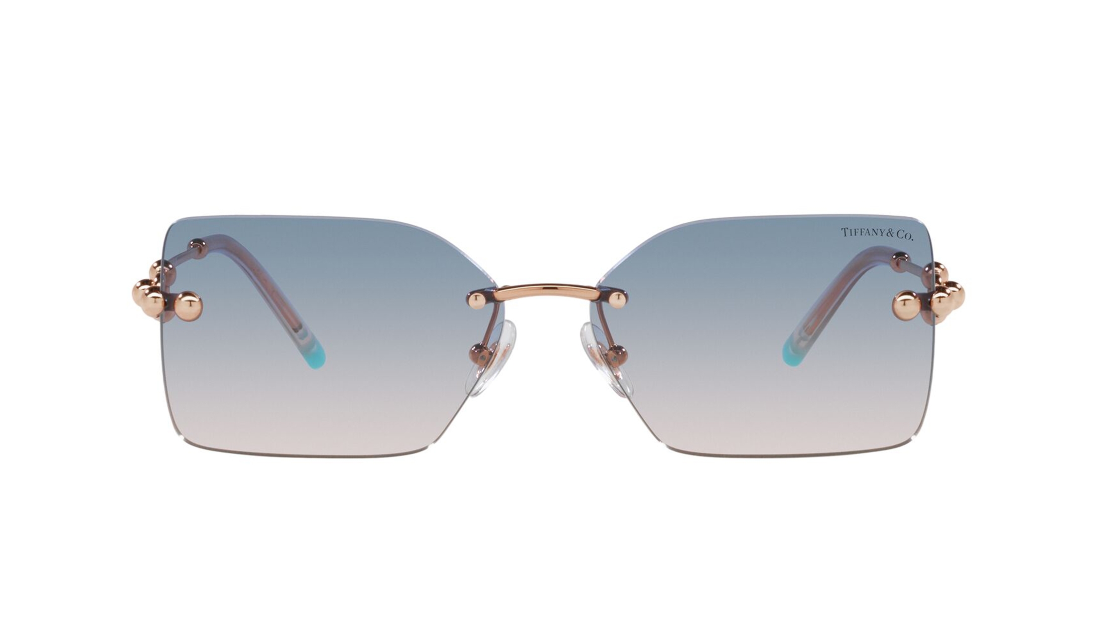 Image 1 of Blue Rectangle Sunglasses for Men And Women from Tiffany & Co. Available at Titan Eye+