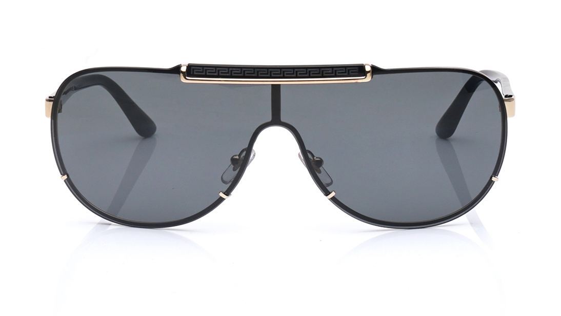 Image 1 of Gold Aviator Sunglasses for Men from Versace Available at Titan Eye+