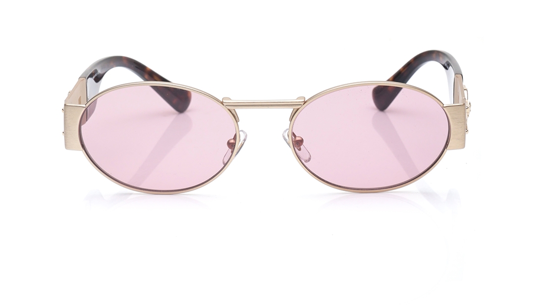 Image 1 of Violet Oval Sunglasses for Men And Women from Versace Available at Titan Eye+