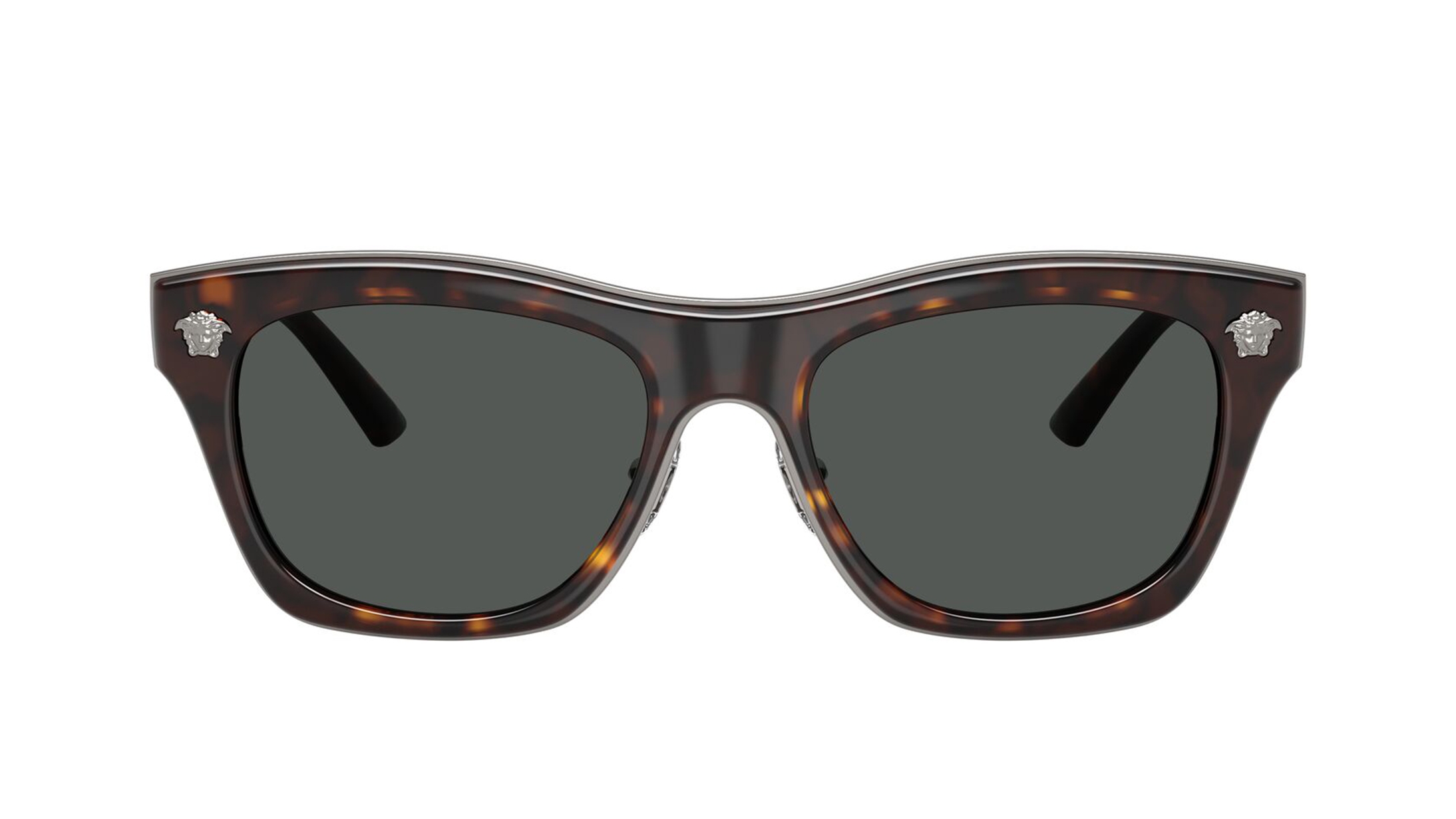 Image 1 of Grey Rectangle Sunglasses for Men from Versace Available at Titan Eye+
