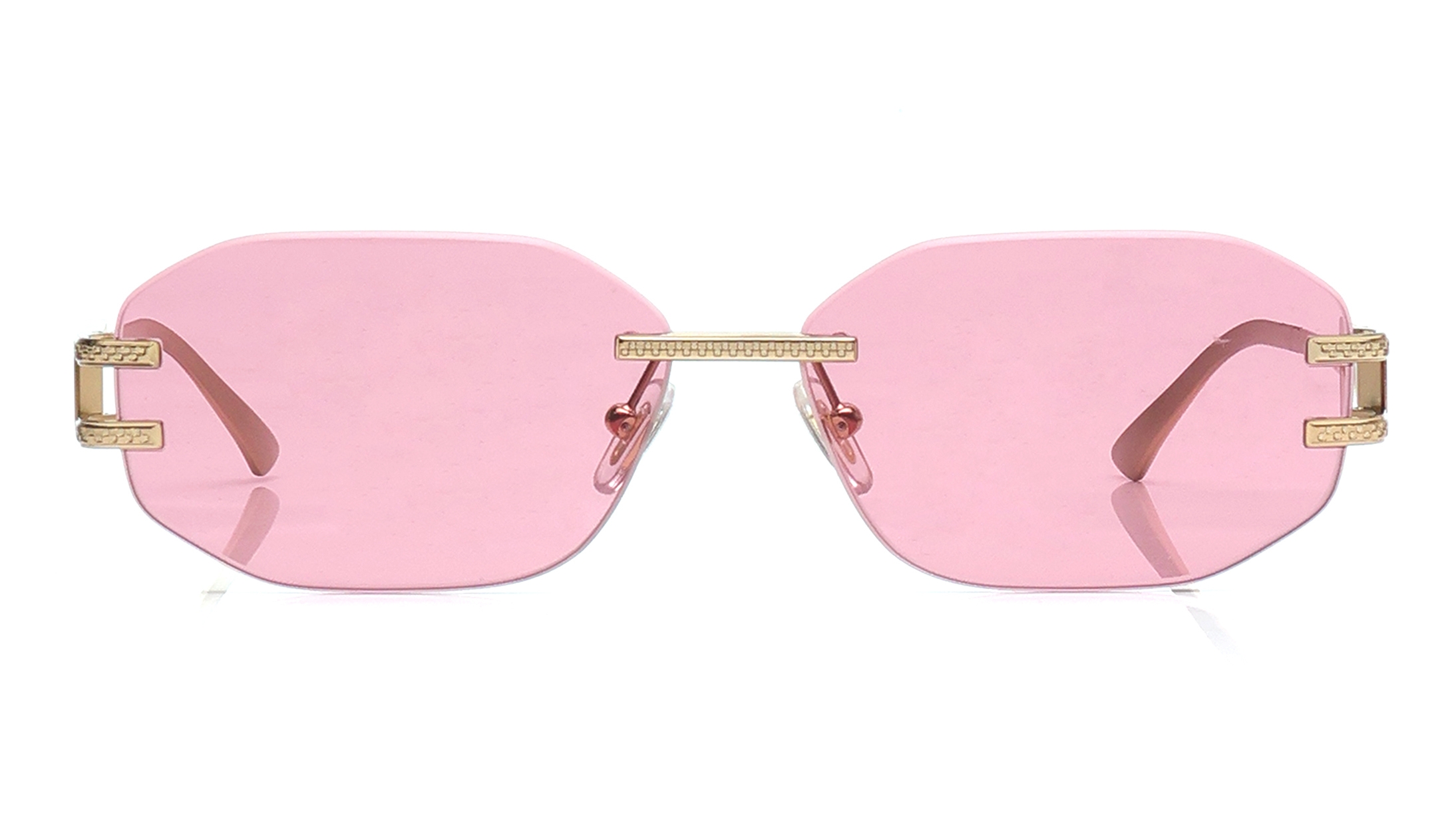 Image 1 of Pink Irregular Sunglasses for Women from Versace Available at Titan Eye+