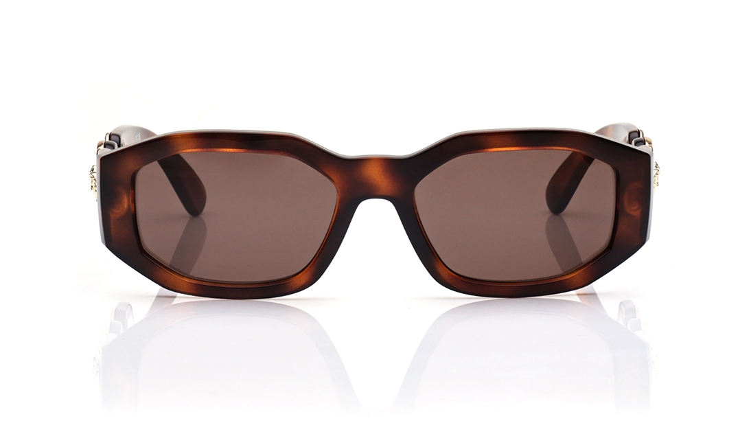 Image 1 of Havana Irregular Sunglasses for Men And Women from Versace Available at Titan Eye+