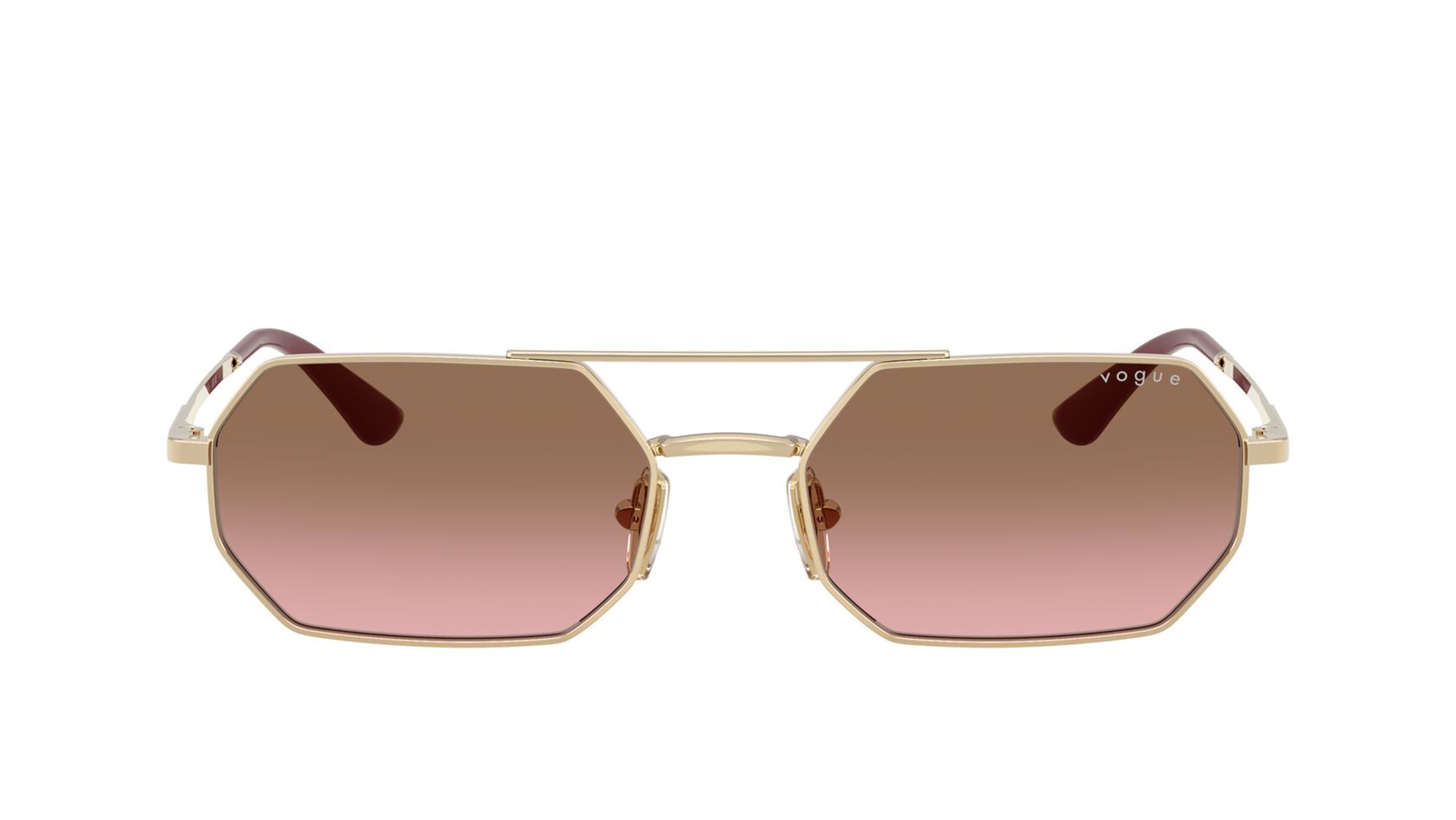 Image 1 of Brown Hexagon Sunglasses for Women from Vogue Eyewear Available at Titan Eye+