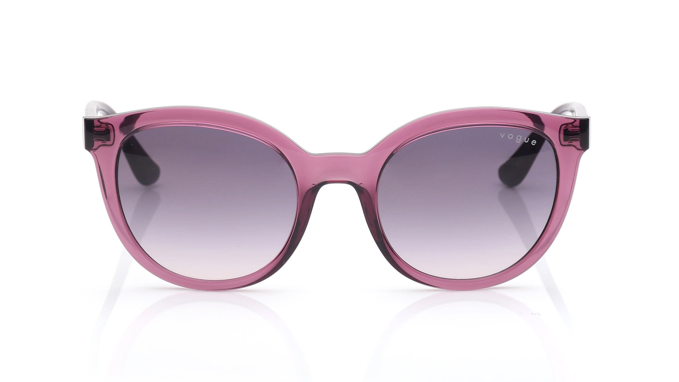 Image 1 of Grey Oval Sunglasses for Women from Vogue Eyewear Available at Titan Eye+