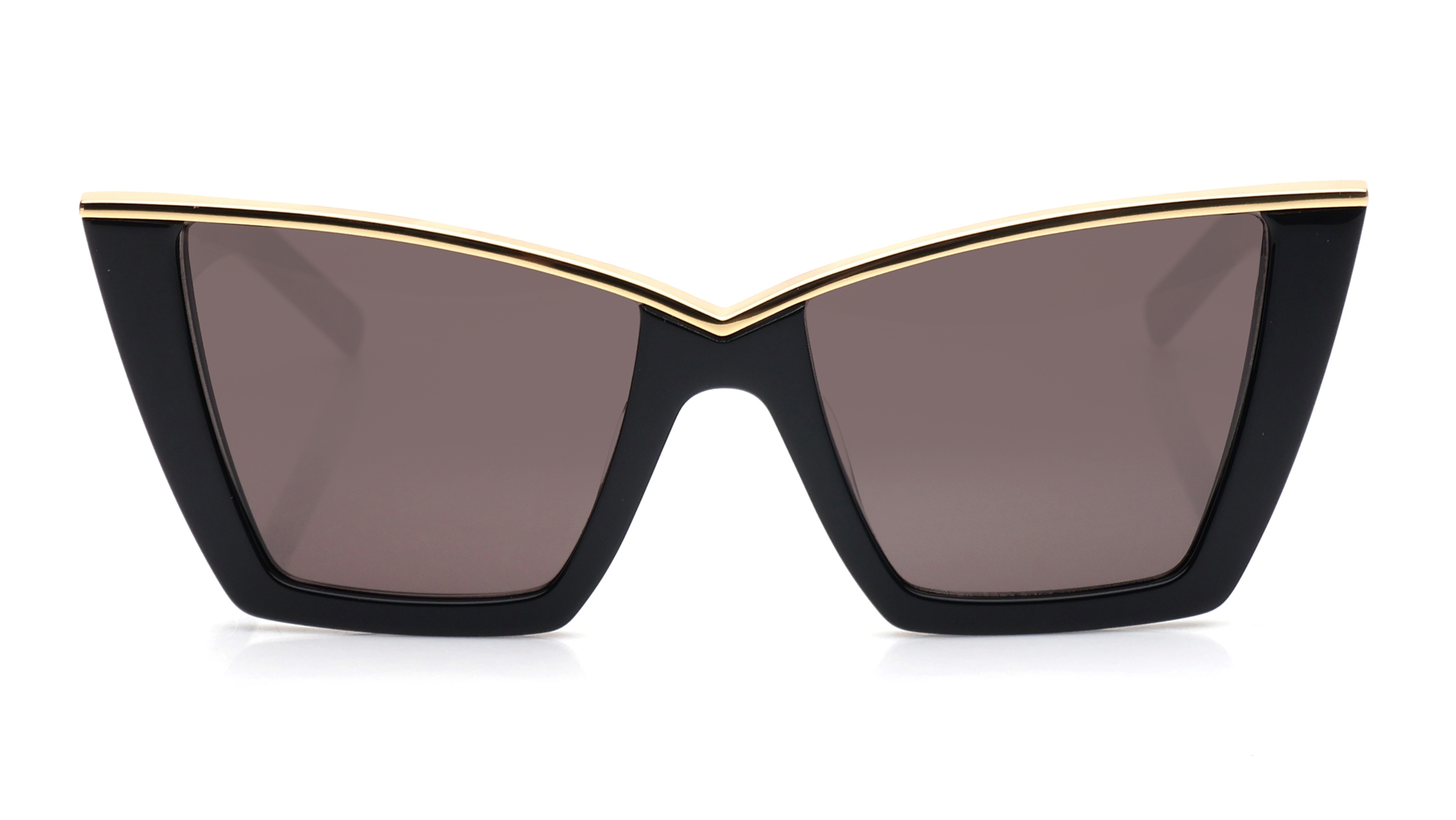 Image 1 of Black CatEye Sunglasses for Women from Saint Laurent Available at Titan Eye+