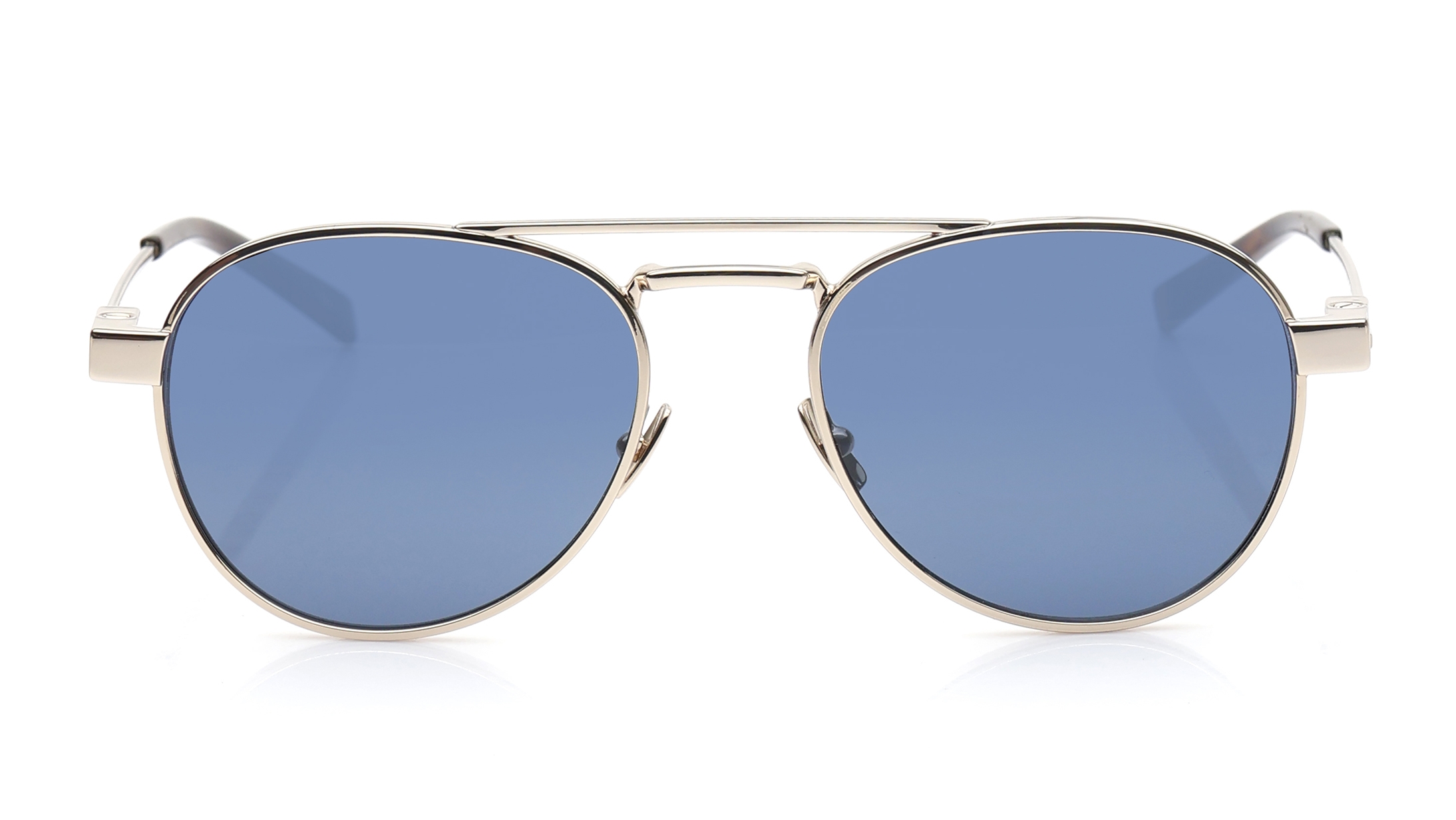 Image 1 of Blue Round Sunglasses for Men from Saint Laurent Available at Titan Eye+