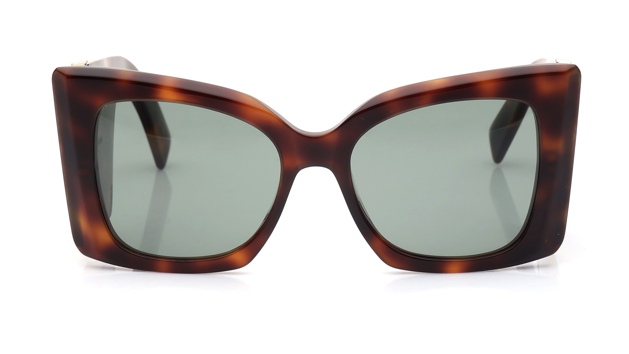 Image 1 of Green CatEye Sunglasses for Women from Saint Laurent Available at Titan Eye+