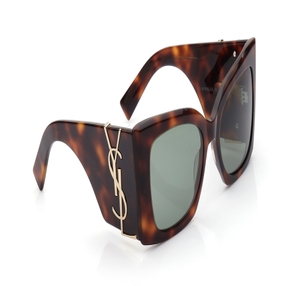 Image 2 of Green CatEye Sunglasses for Women from Saint Laurent Available at Titan Eye+