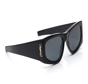 Image 2 of Black Rectangle Sunglasses for Women from Saint Laurent Available at Titan Eye+