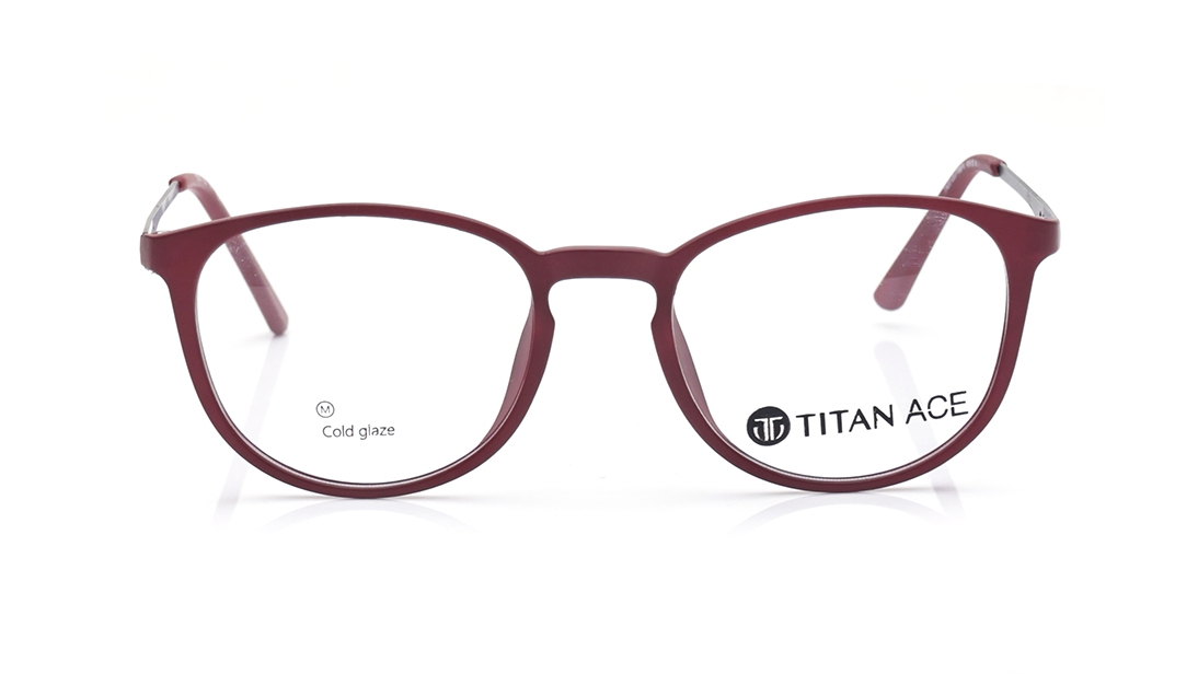 Image 1 of Maroon Round Eyeglasses for Men and Women from Ace by Titan Available at Titan Eye+