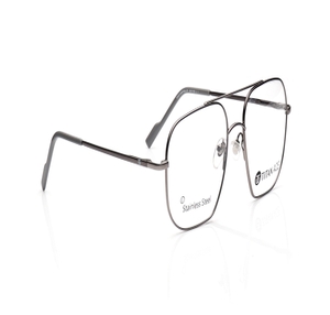 Image 2 of Silver Square Eyeglasses for Men from Ace by Titan Available at Titan Eye+
