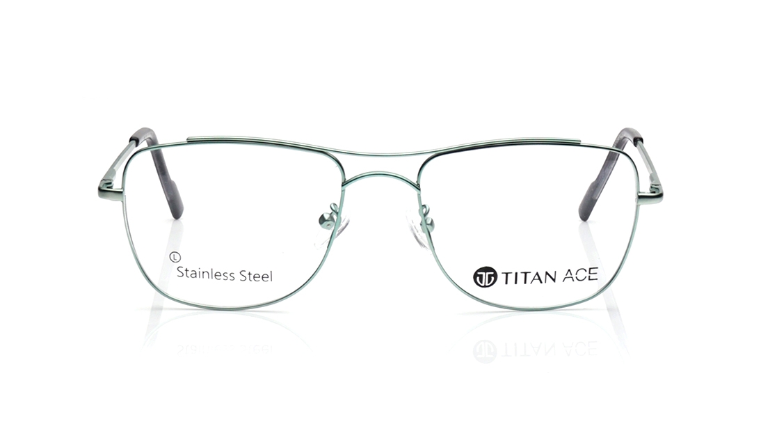 Image 1 of Green Square Eyeglasses for Men from Ace by Titan Available at Titan Eye+